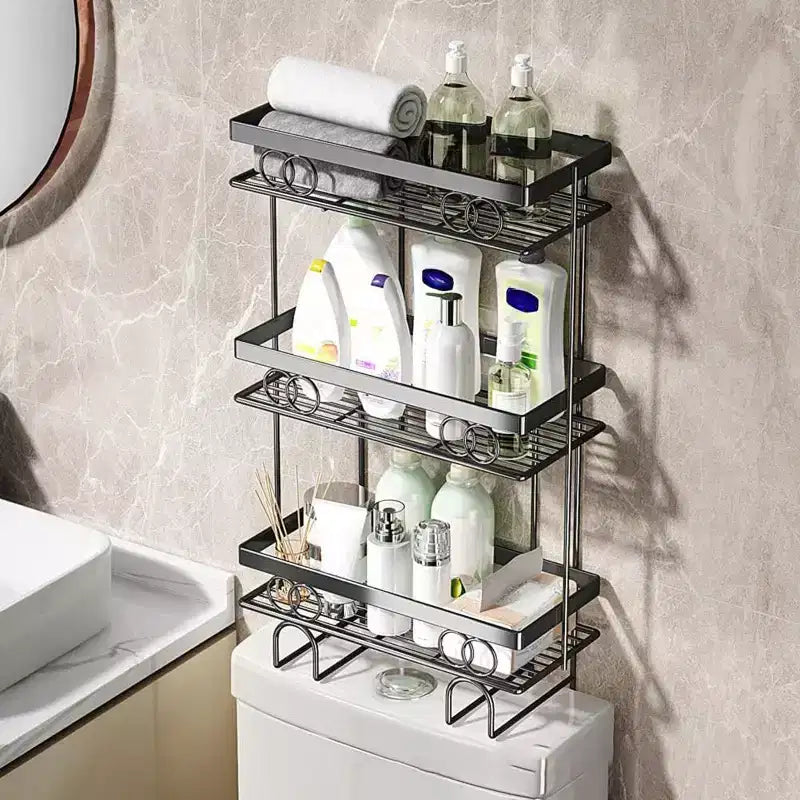 Bathroom Organizer Over Toilet,Over The Toilet Storage Shelf,No Drilling Toilet Shelf Rack and Stand,Space Saver for Small Space,Home Organizer Shelf