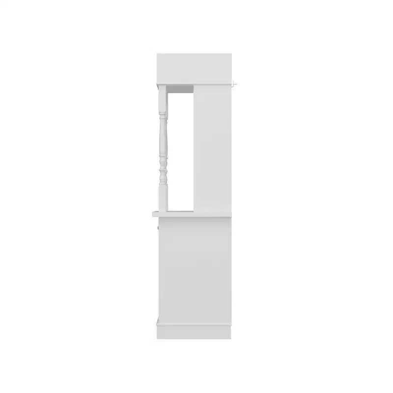 Famapy White Tall Display Cabinet & Storage Cabinet  Decorative Shelves + Drawer, Versatile for Home Spaces