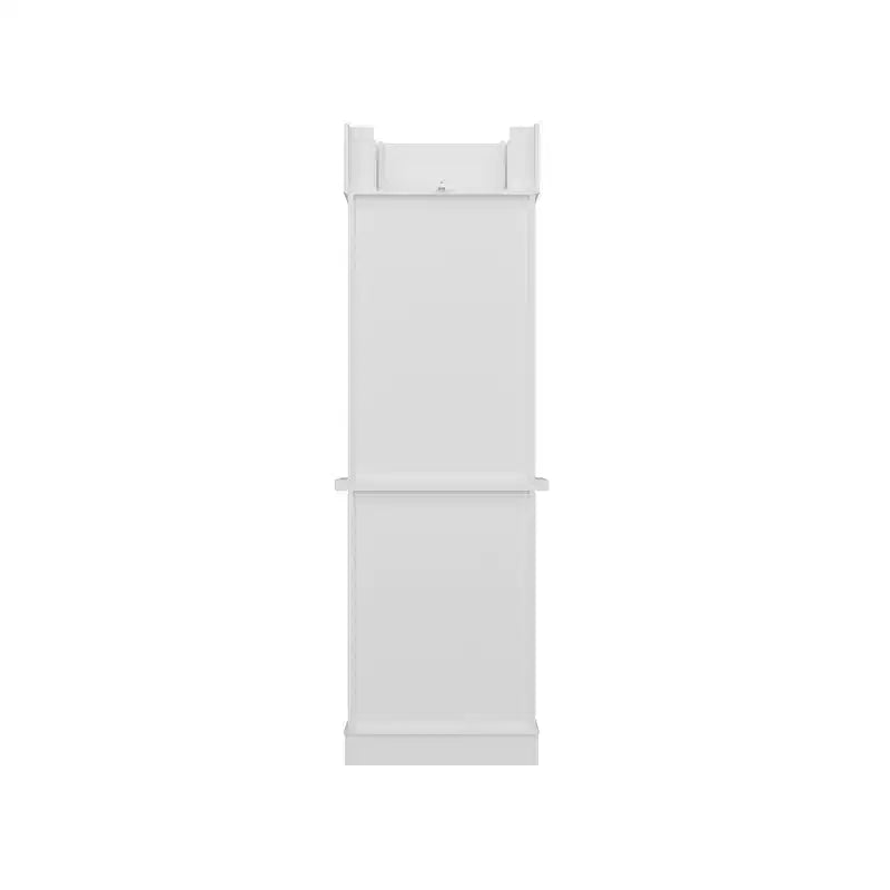 Famapy White Tall Display Cabinet & Storage Cabinet  Decorative Shelves + Drawer, Versatile for Home Spaces