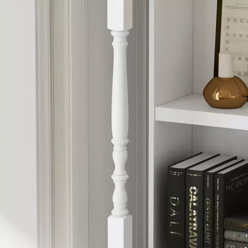 Famapy White Tall Display Cabinet & Storage Cabinet  Decorative Shelves + Drawer, Versatile for Home Spaces