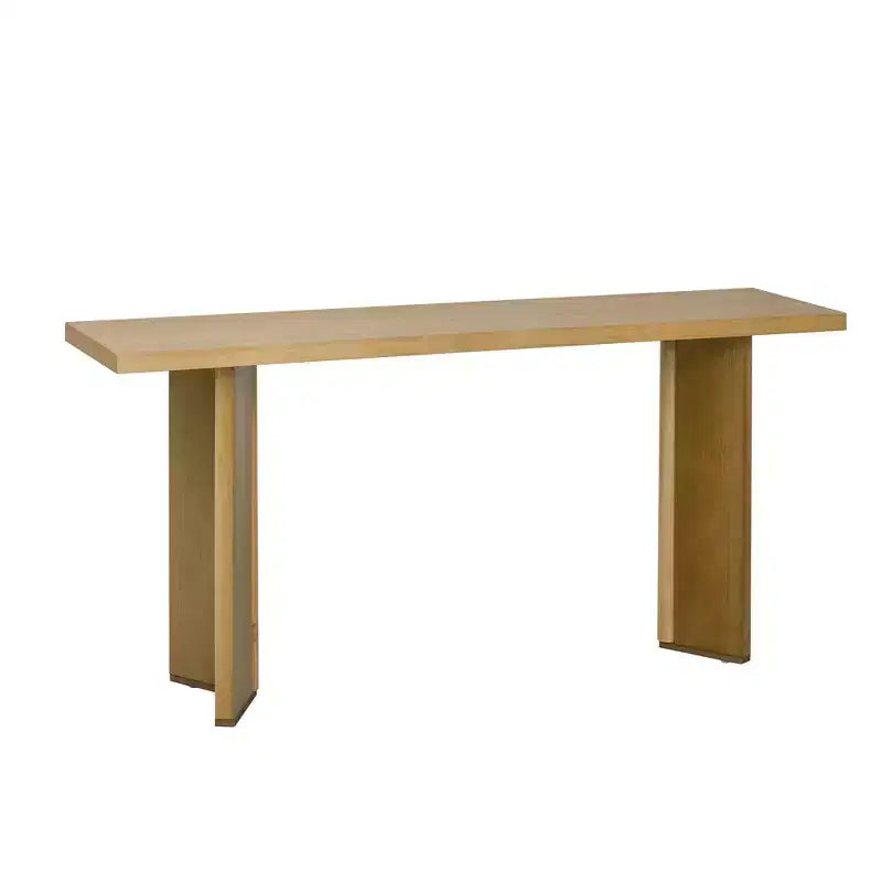 Minimalist Wood Console Table with Geometric Legs, Farmhouse Wood Entryway Table for Living Room and Entryway
