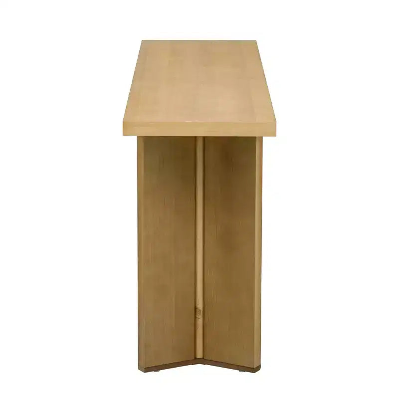 Minimalist Wood Console Table with Geometric Legs, Farmhouse Wood Entryway Table for Living Room and Entryway
