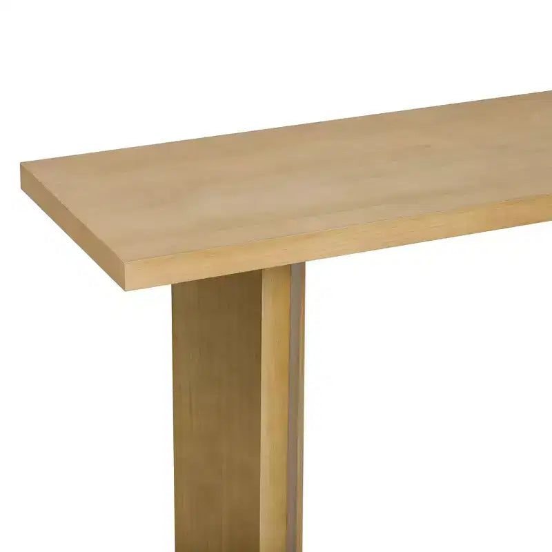Minimalist Wood Console Table with Geometric Legs, Farmhouse Wood Entryway Table for Living Room and Entryway