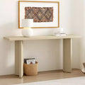 Minimalist Wood Console Table with Geometric Legs, Farmhouse Wood Entryway Table for Living Room and Entryway