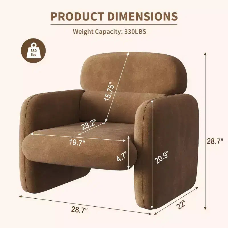 Modern Accent Chair, Wood Frame Sofa Chair, Comfortable Reading Armchair for Living Room, Bedroom, Apartment, Corner