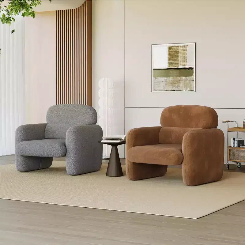 Modern Accent Chair, Wood Frame Sofa Chair, Comfortable Reading Armchair for Living Room, Bedroom, Apartment, Corner