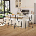 Bar Stools Set of 2/4, 24 Counter Height Bar Chairs with Backrest & Footrest - Modern Upholstered Round Seat Stools for Kitchen Island, Dining, Pub