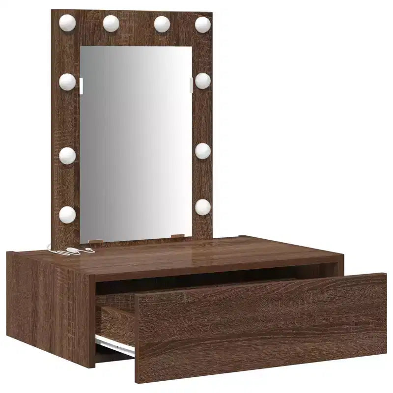 Clihome Modern Minimalist Dressing Table, Elegant Vanity with Clear Mirror and Smart Storage Drawers Design for Daily Organization
