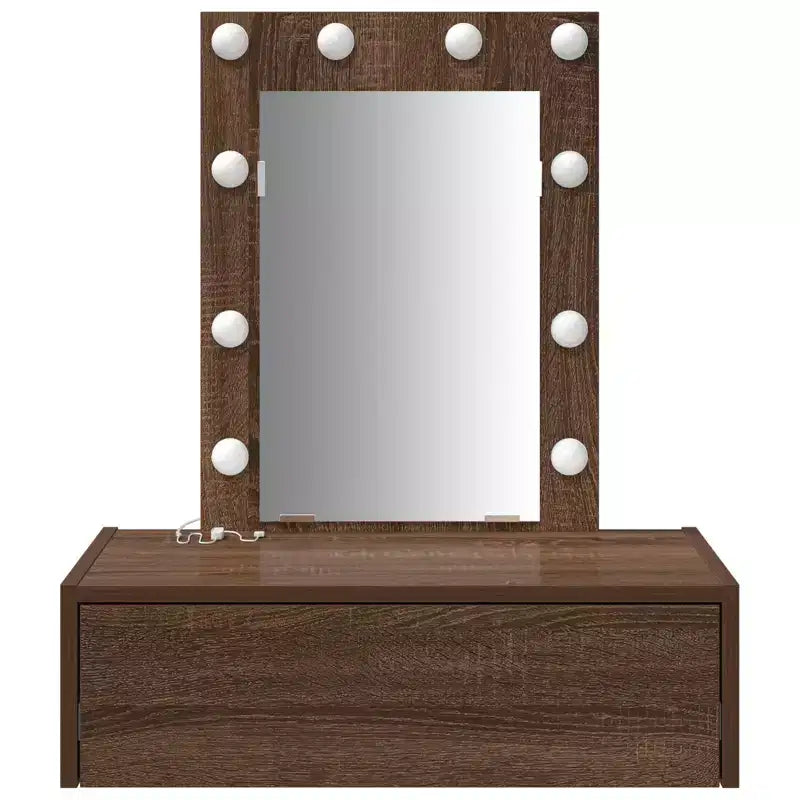 Clihome Modern Minimalist Dressing Table, Elegant Vanity with Clear Mirror and Smart Storage Drawers Design for Daily Organization