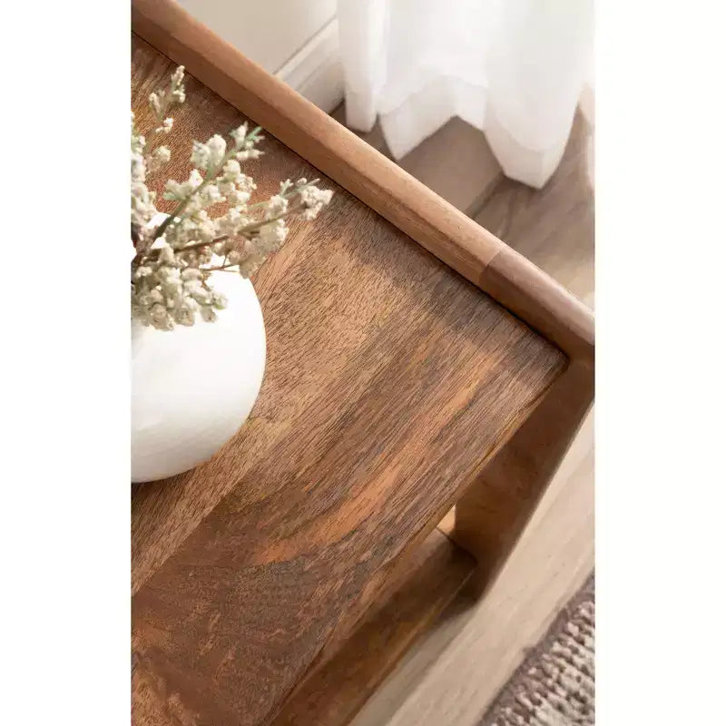 Kate and Laurel Aarstad Wood Side Table, 16x14x22, Walnut Brown