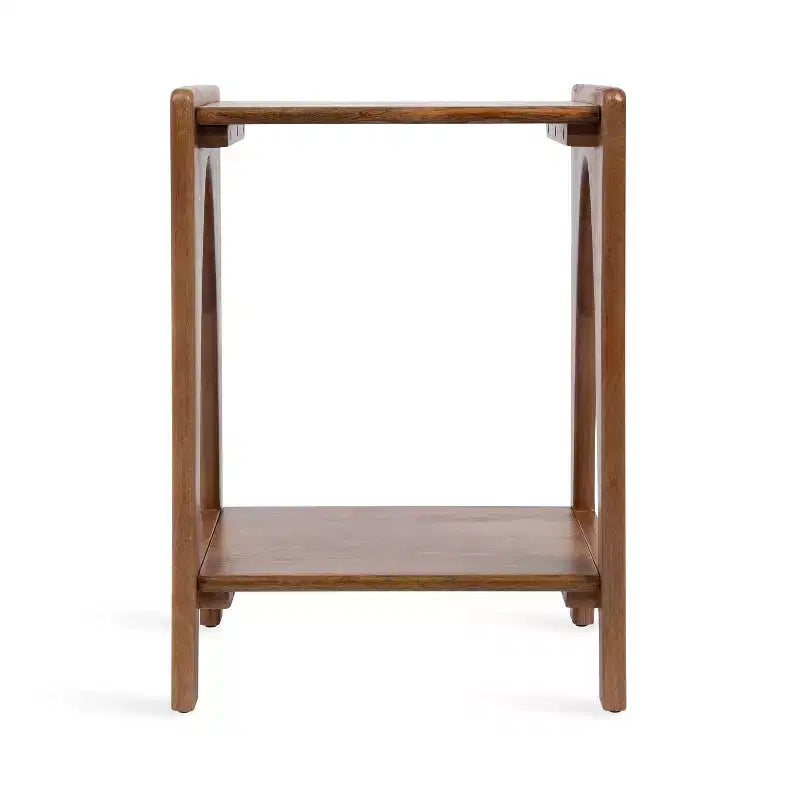 Kate and Laurel Aarstad Wood Side Table, 16x14x22, Walnut Brown