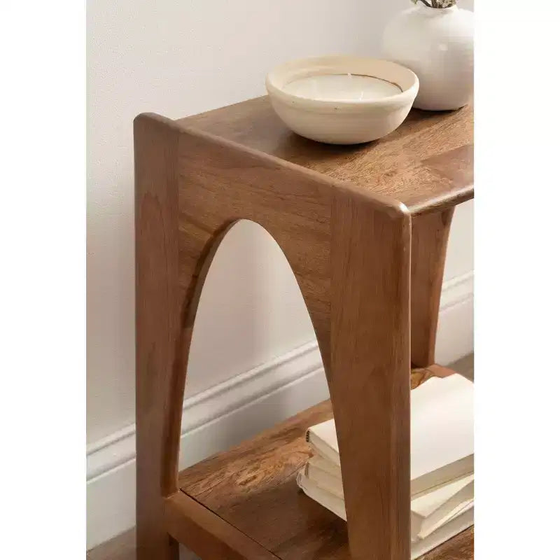 Kate and Laurel Aarstad Wood Side Table, 16x14x22, Walnut Brown