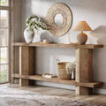 Lantine 71-Inch Long Console Table for Entryway, Wooden Sofa Table Behind Couch, for Living Room, Hallway, Foyer, Burlywood
