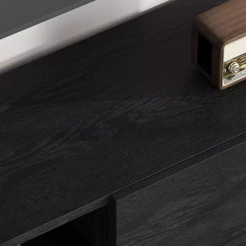 Industrial-style TV stand with two drawers, suitable for 80-inch TVs  wood media cabinet for living rooms