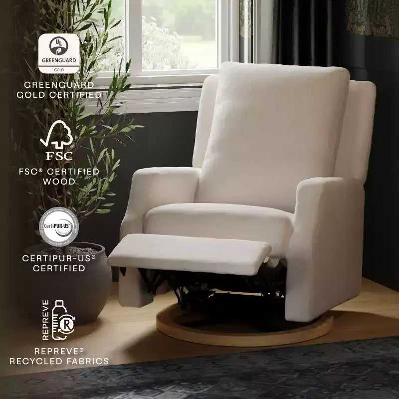 Namesake Crewe Electronic Recliner and Swivel Glider - Performance Cream Eco-Weave