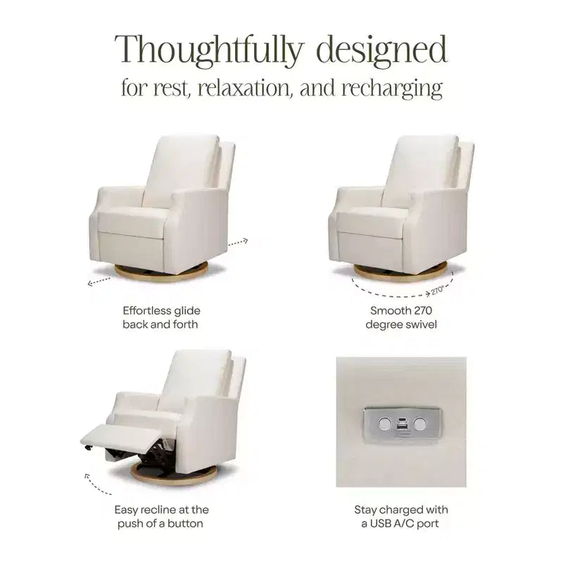 Namesake Crewe Electronic Recliner and Swivel Glider - Performance Cream Eco-Weave