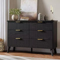 6 Drawers Dresser for Bedroom, 47.2 Wide Dressers with Curved Profile Design