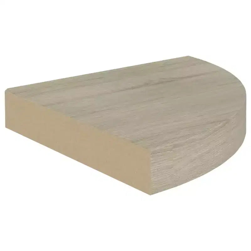 Corner Shelf Set of 2 Oak Honeycomb MDF, Metal 9.8x9.8x1.5 in