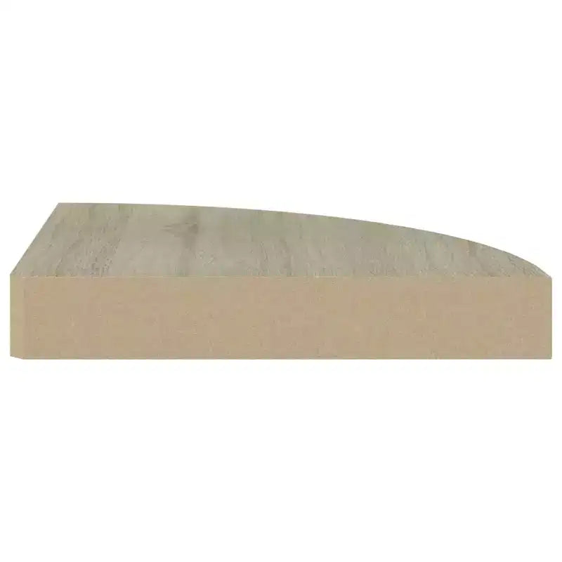 Corner Shelf Set of 2 Oak Honeycomb MDF, Metal 9.8x9.8x1.5 in