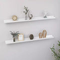 Wall Shelf Set of 2 High gloss white MDF Medium Wall mounting