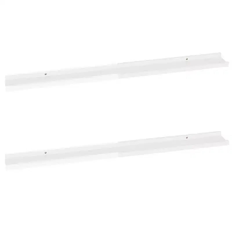 Wall Shelf Set of 2 High gloss white MDF Medium Wall mounting