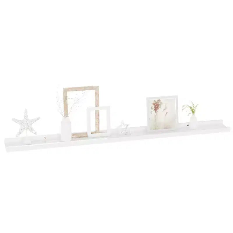 Wall Shelf Set of 2 High gloss white MDF Medium Wall mounting