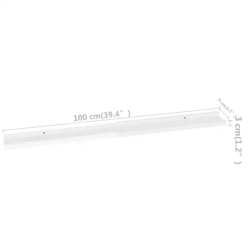 Wall Shelf Set of 2 High gloss white MDF Medium Wall mounting