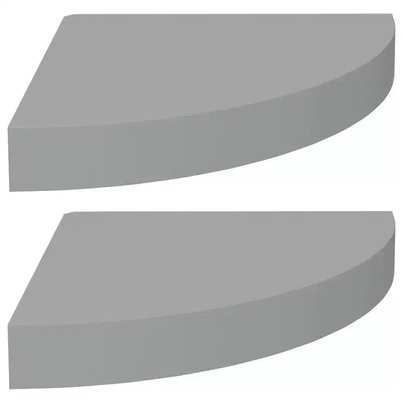Corner Shelf Set of 2 Gray Honeycomb MDF, metal 9.8x9.8 in