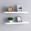 Frame Ledge Shelf Set of 2 White MDF 23.6 in x 3.5 in x 1.2 in