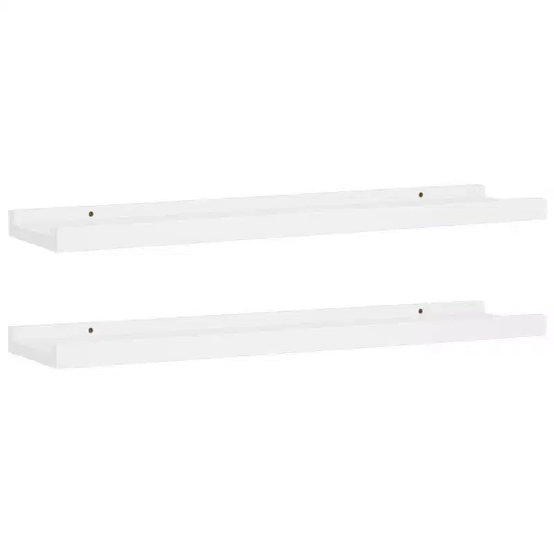 Frame Ledge Shelf Set of 2 White MDF 23.6 in x 3.5 in x 1.2 in