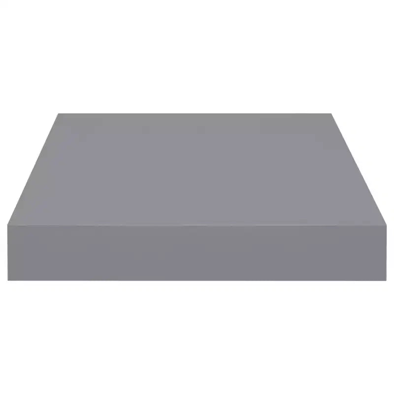 Wall Shelf Set of 2 Gray MDF 9.1x9.3x1.5 in Wall Shelf Square