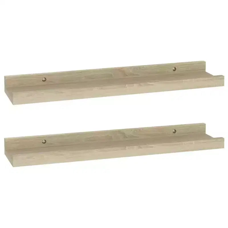Wall Shelf Set of 2 Sonoma Oak MDF Medium Wall Shelf