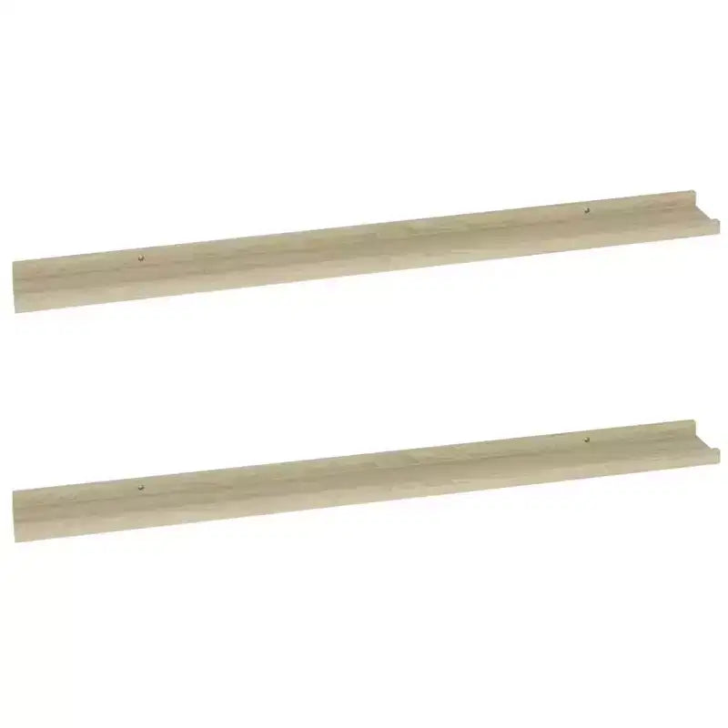 Wall Shelf Set of 2 Sonoma oak MDF Large Floating Shelf
