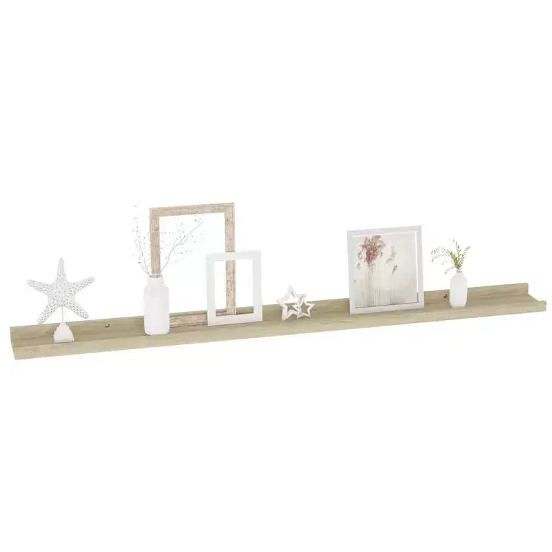 Wall Shelf Set of 2 Sonoma oak MDF Large Floating Shelf