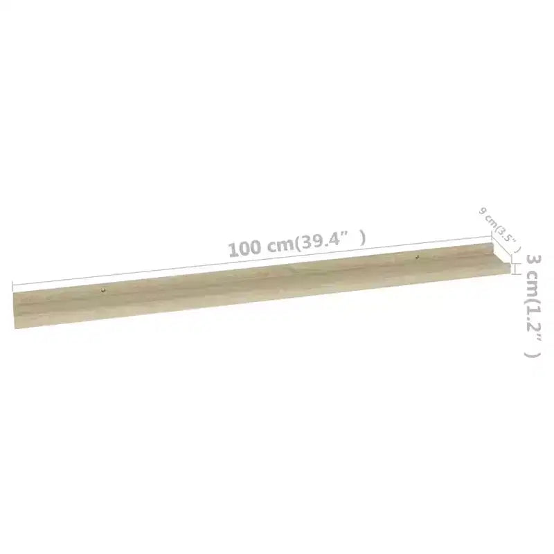 Wall Shelf Set of 2 Sonoma oak MDF Large Floating Shelf