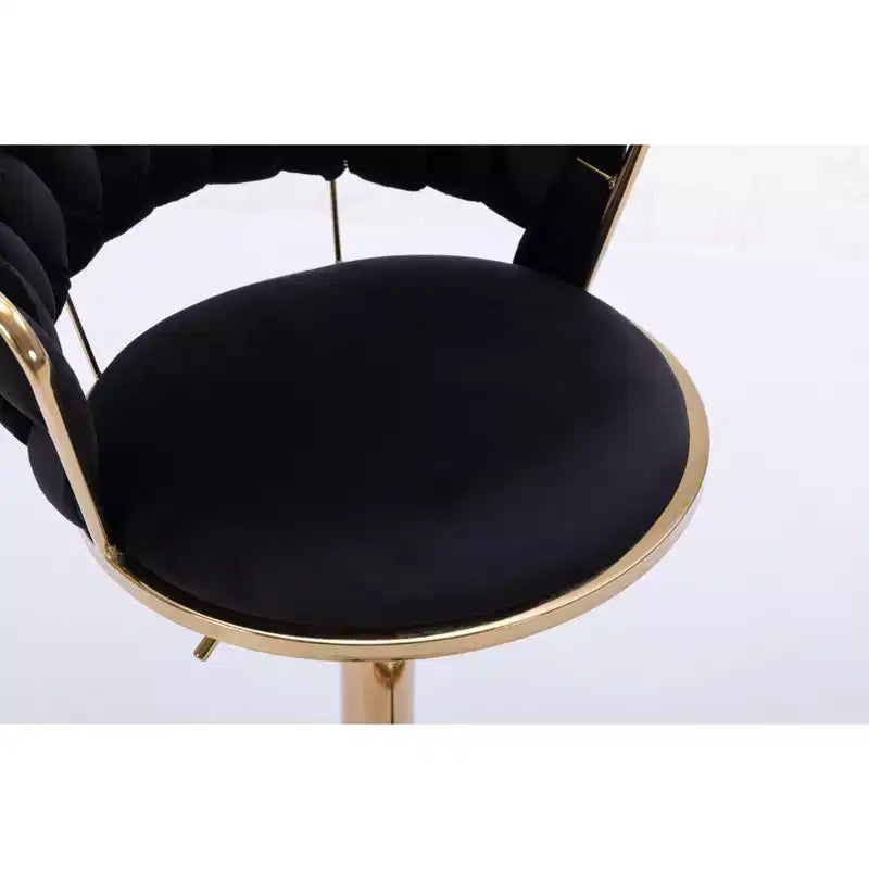 Okak Velvet Bar Stools with Chrome Footrest and Base Set of 2, Swivel Barstools with Adjustable Mechanical Lifting, Counter Height Stools