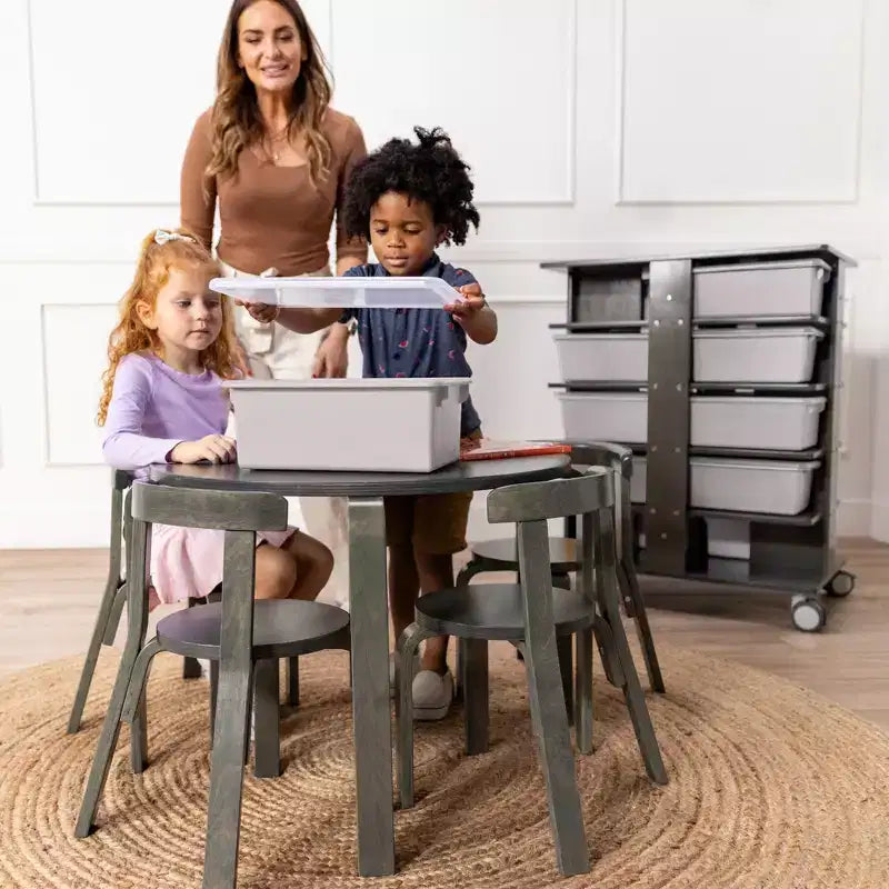 ECR4Kids 20-Compartment Mobile Storage Tower and 20 Cubby Bins, 5x4, Kids Furniture