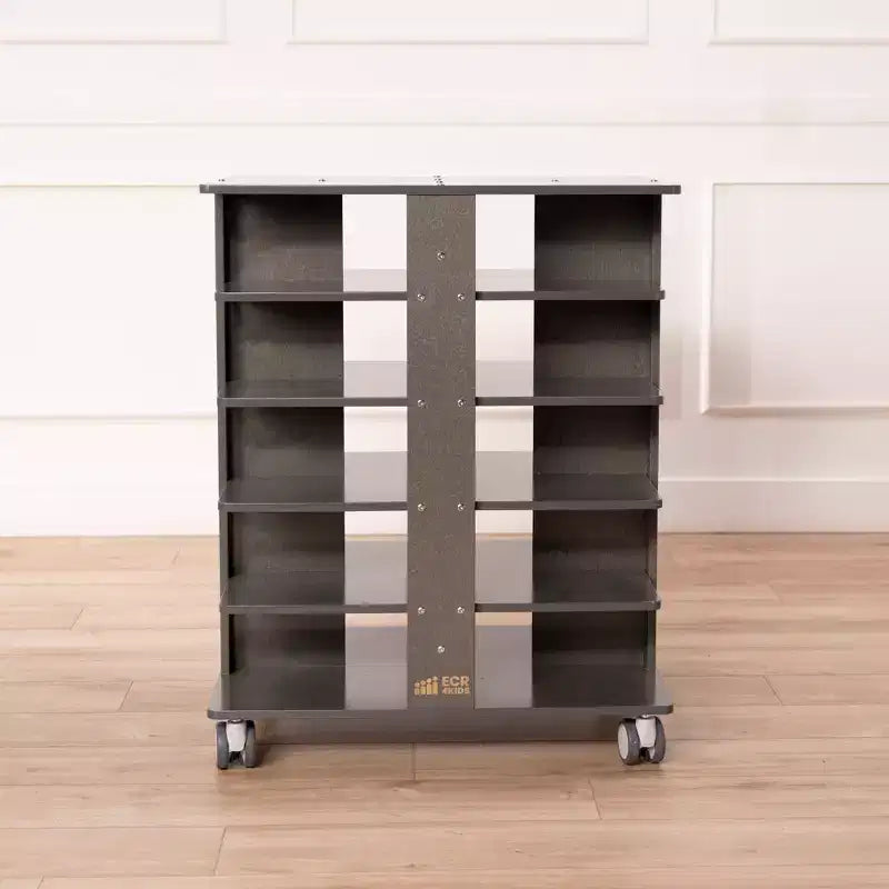 ECR4Kids 20-Compartment Mobile Storage Tower and 20 Cubby Bins, 5x4, Kids Furniture