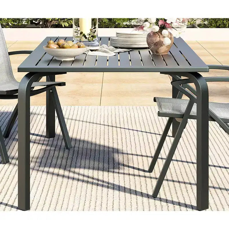 Marine-Grade Aluminum Patio Table,Modern Outdoor Dining Tablefor Restaurants, Backyards, Poolside