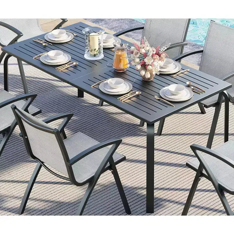 Marine-Grade Aluminum Patio Table,Modern Outdoor Dining Tablefor Restaurants, Backyards, Poolside