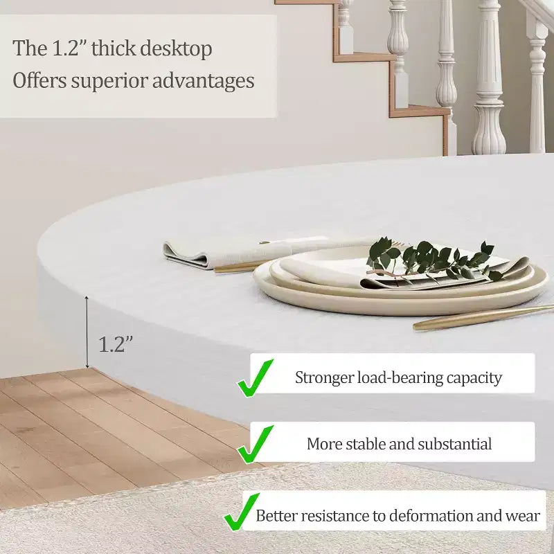 Round Dining Table for 4-6 People, 47 Inches Dining Room Table with Wooden Pedestal Base,(Table Only)