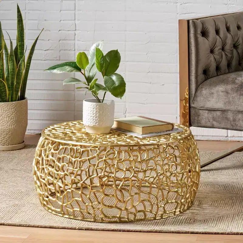 Living Room Mesh Coffee Table for Contemporary Spaces