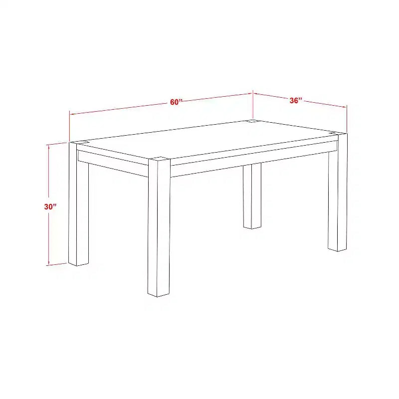 HomeStock 7-Piece Rectangle Natural Oak Finish Solid Wood Top Dining Table with 6 Parson Chairs