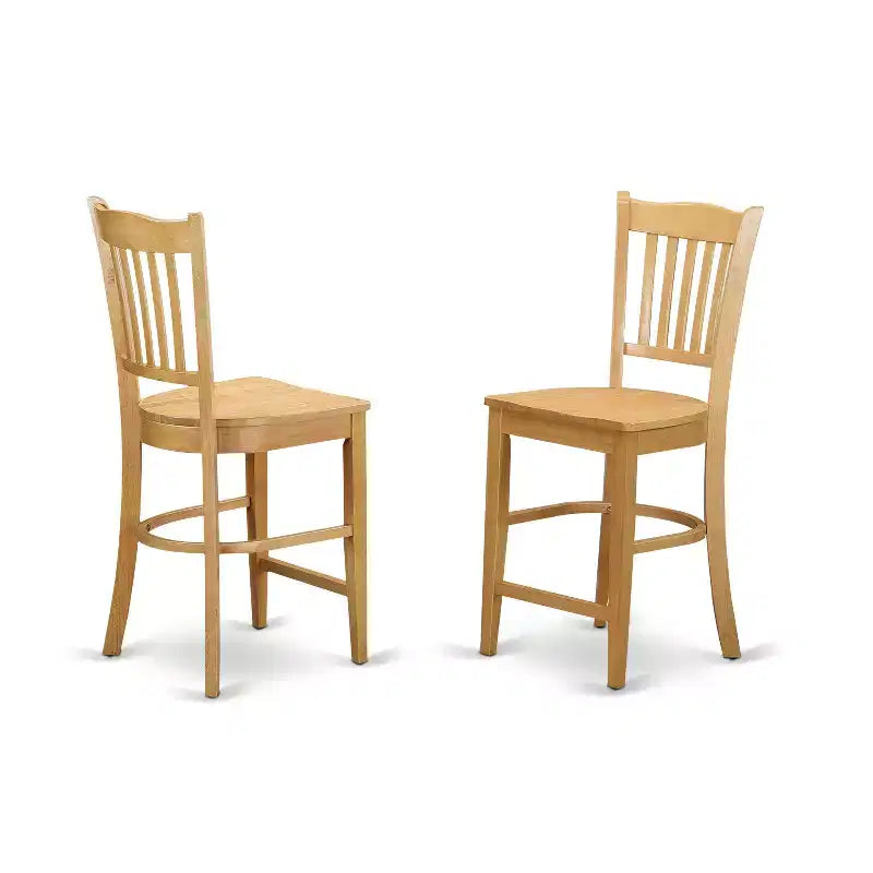 HomeStock 3-Pc Natural Oak Finish Solid Wood Top - Dining Room Set - Seats 4
