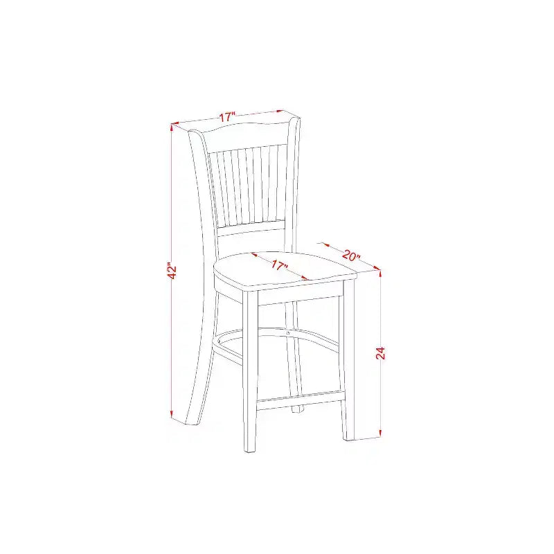 HomeStock 3-Pc Natural Oak Finish Solid Wood Top - Dining Room Set - Seats 4