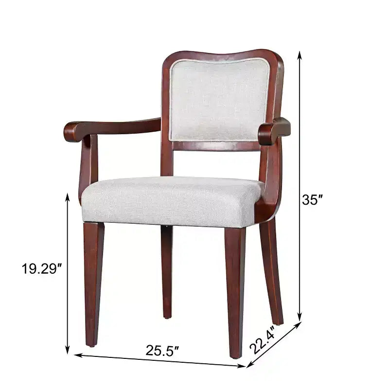 Lot de 2 chaises de salle à manger traditionnelles rembourrées avec structure en bois massif, chaises élégantes pour salle à manger ou cuisine