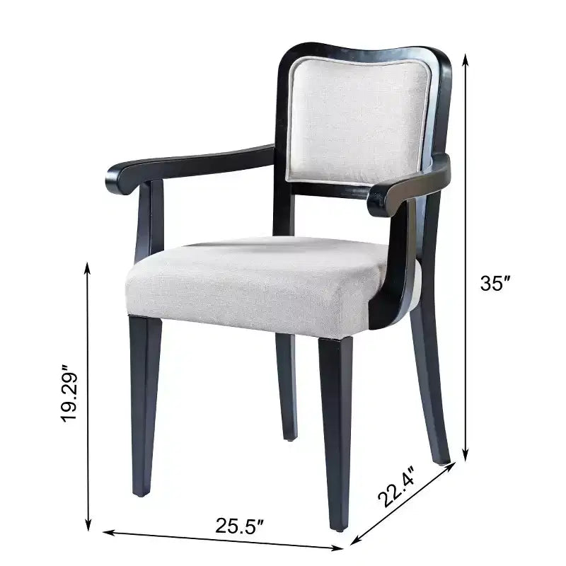 Lot de 2 chaises de salle à manger traditionnelles rembourrées avec structure en bois massif, chaises élégantes pour salle à manger ou cuisine