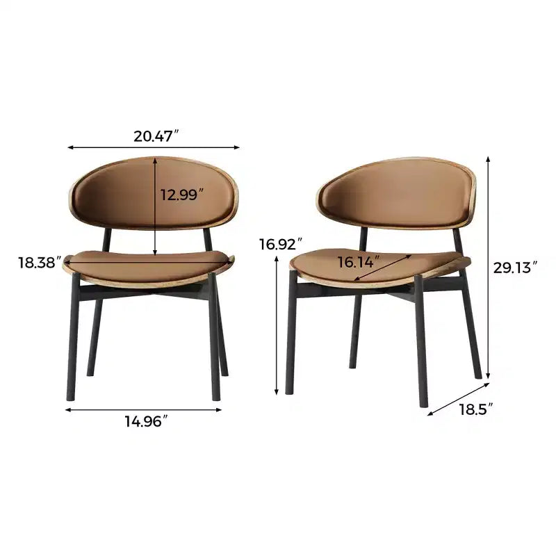 Lot de 2 chaises de salle à manger contemporaines avec structure en métal, assise et dossier rembourrés et doux