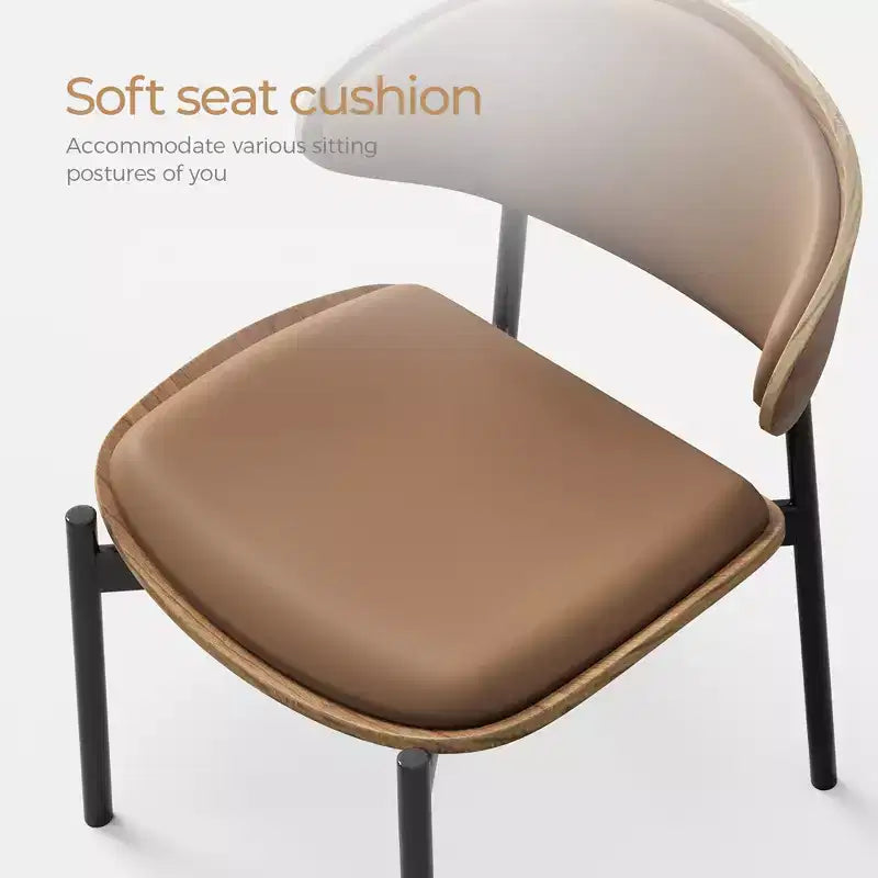 Lot de 2 chaises de salle à manger contemporaines avec structure en métal, assise et dossier rembourrés et doux