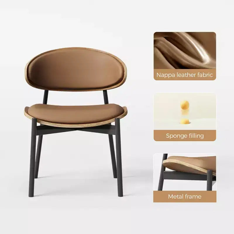Lot de 2 chaises de salle à manger contemporaines avec structure en métal, assise et dossier rembourrés et doux